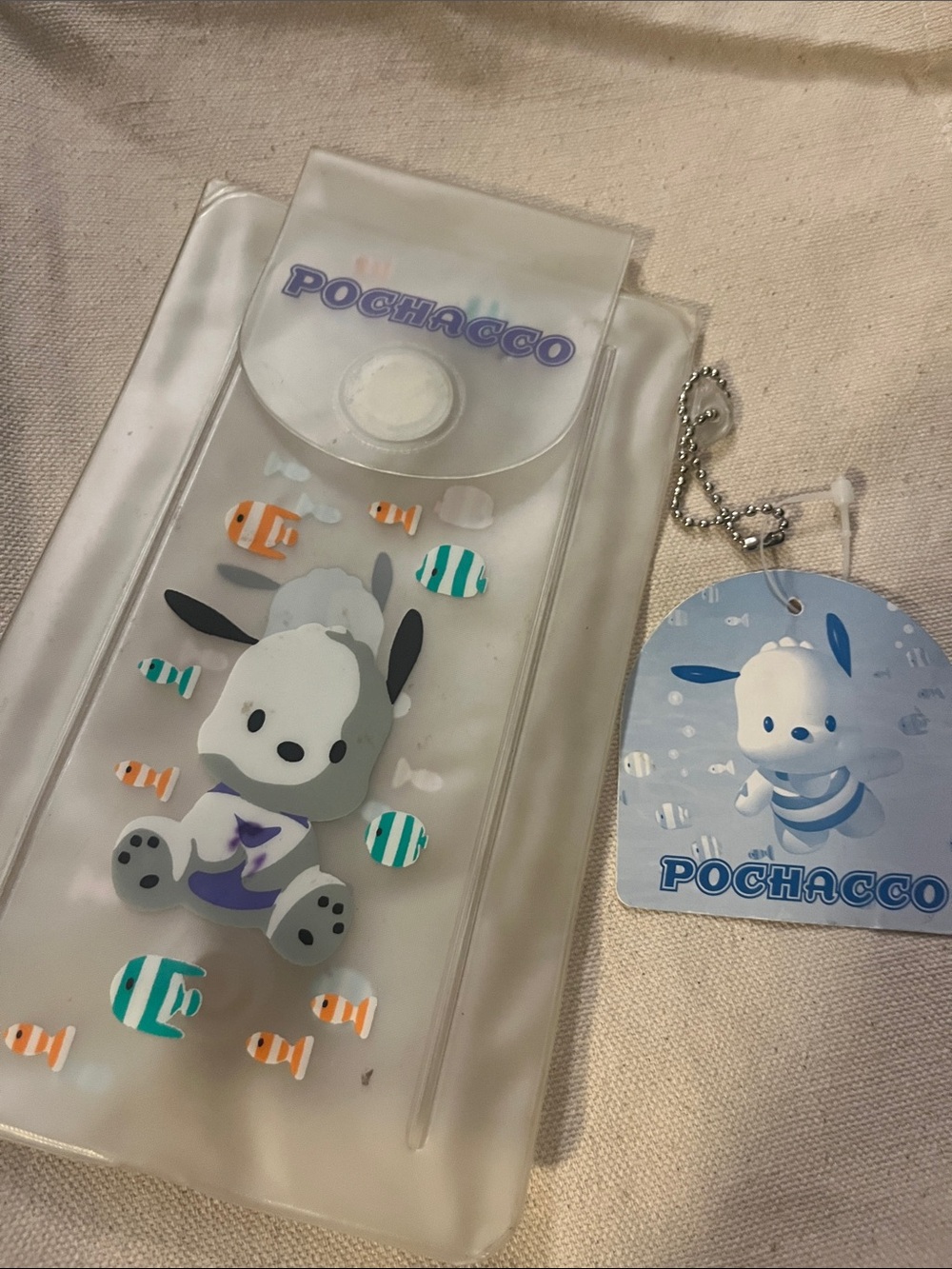 VTG POCHACOO clear pouch with tags Sanrio 108